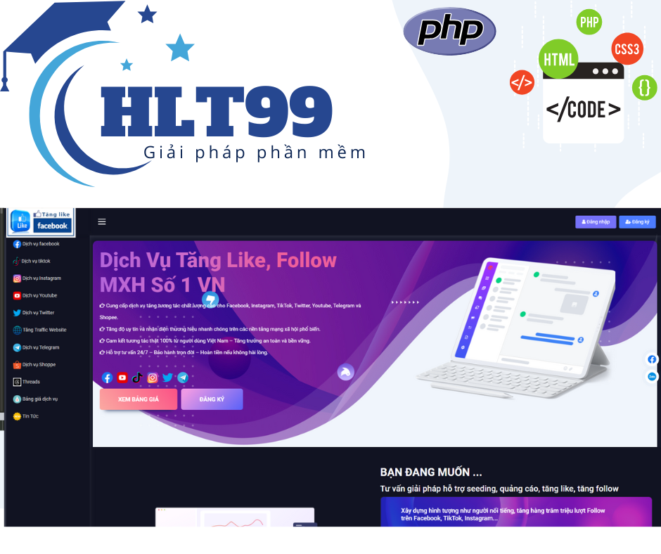 Website  Seeding dịch vụ mạng xã hội